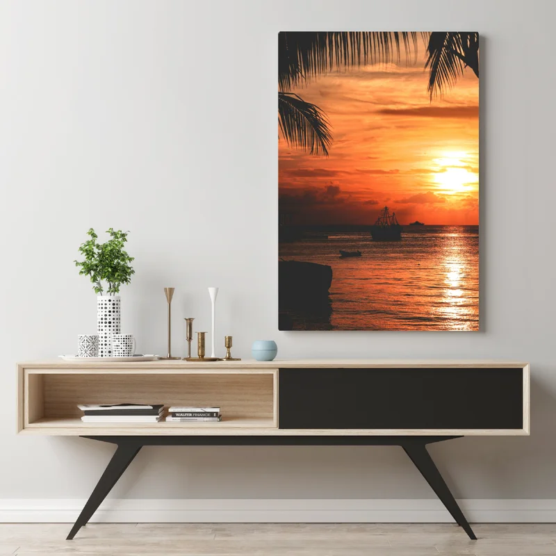 Leinwandbild tropischer sonnenuntergang am meer Leinwandbild tropischer sonnenuntergang am meer