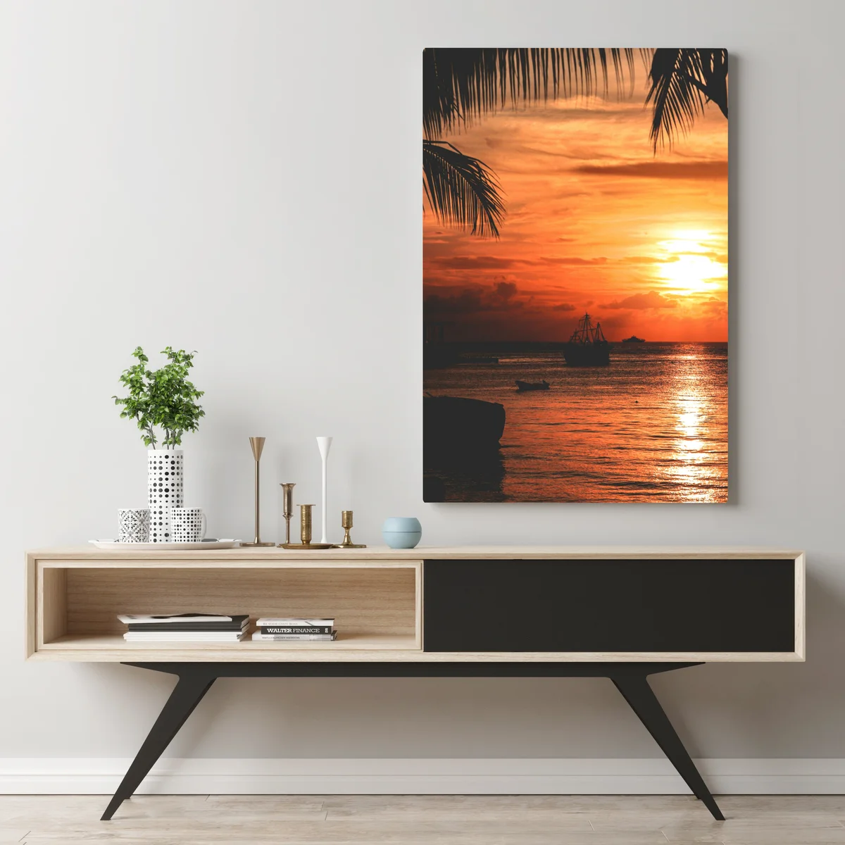 Leinwandbild tropischer sonnenuntergang am meer Leinwandbild tropischer sonnenuntergang am meer