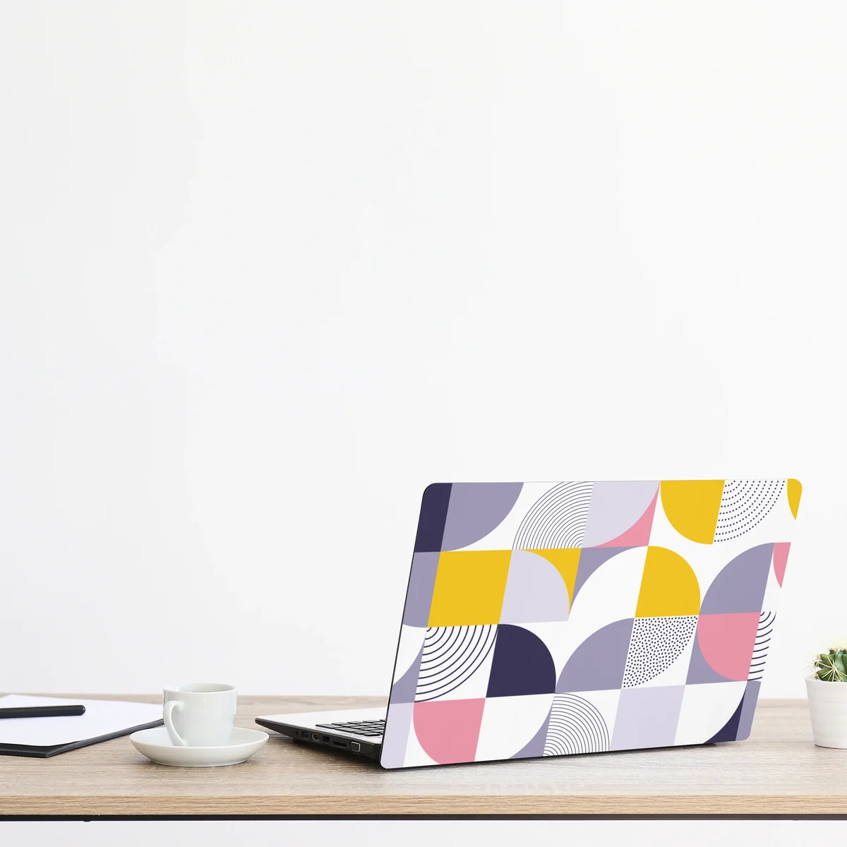 Naklejka na laptopa pastelowy geometryczny wzór z półkolami Naklejka na laptopa pastelowy geometryczny wzór z półkolami