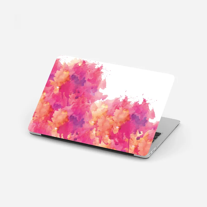 Laptop-Aufkleber rosa aquarell blumen abstrakt