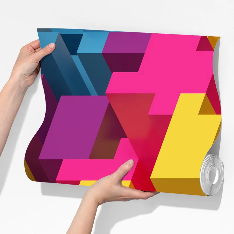 Fototapete buntes 3d-voxel-muster Fototapete buntes 3d-voxel-muster