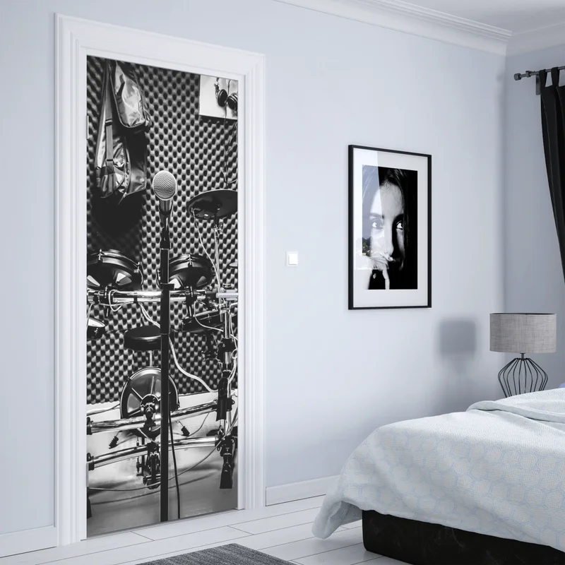 Türaufkleber monochromes musikstudio