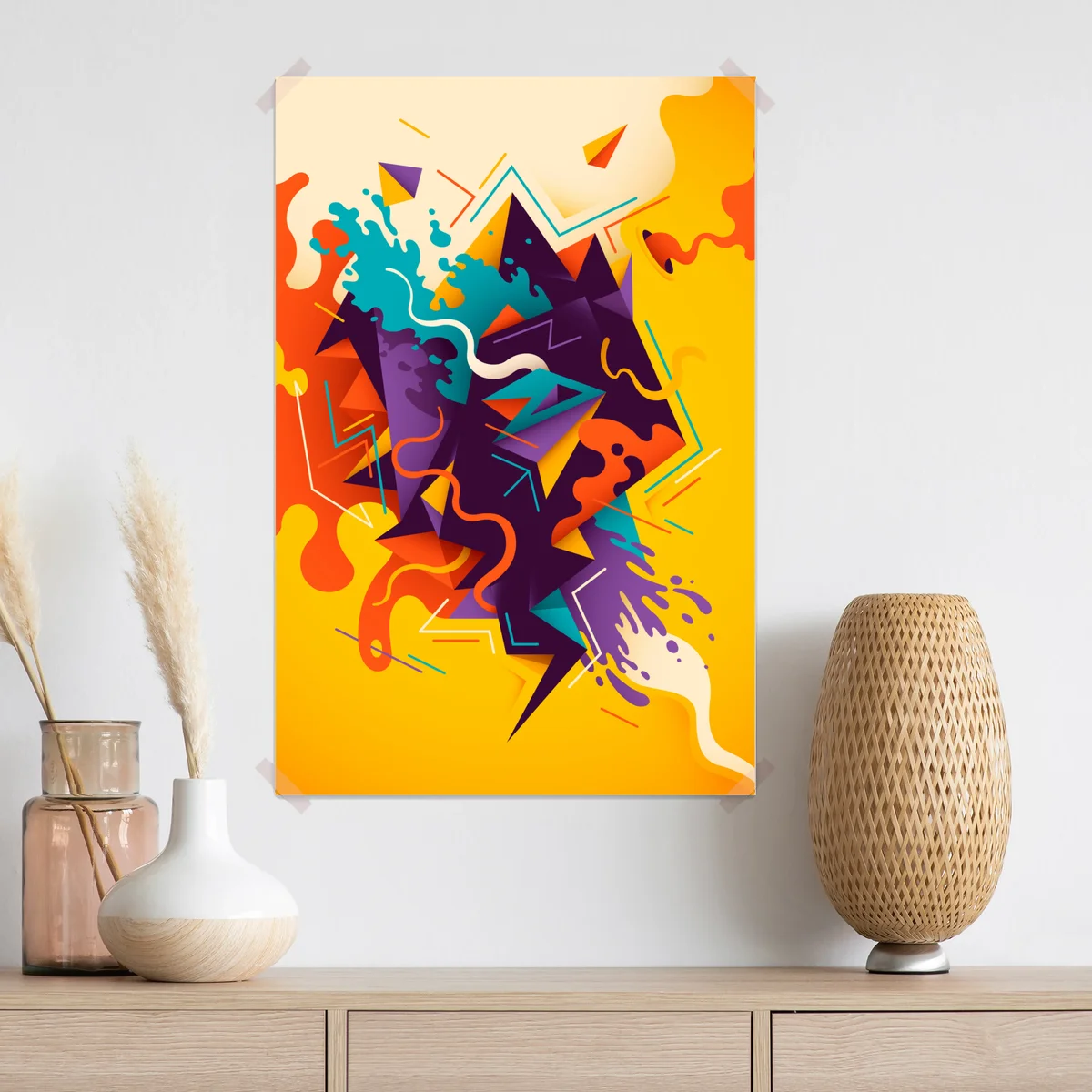 Poster lebhafte geometrische abstrakte komposition • Poster bei Wallnifity® Poster lebhafte geometrische abstrakte komposition • Poster bei Wallnifity®