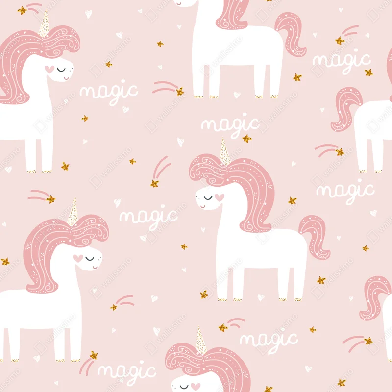 Fototapeta magiczny różowy wzór jednorożca Fototapeta magiczny różowy wzór jednorożca