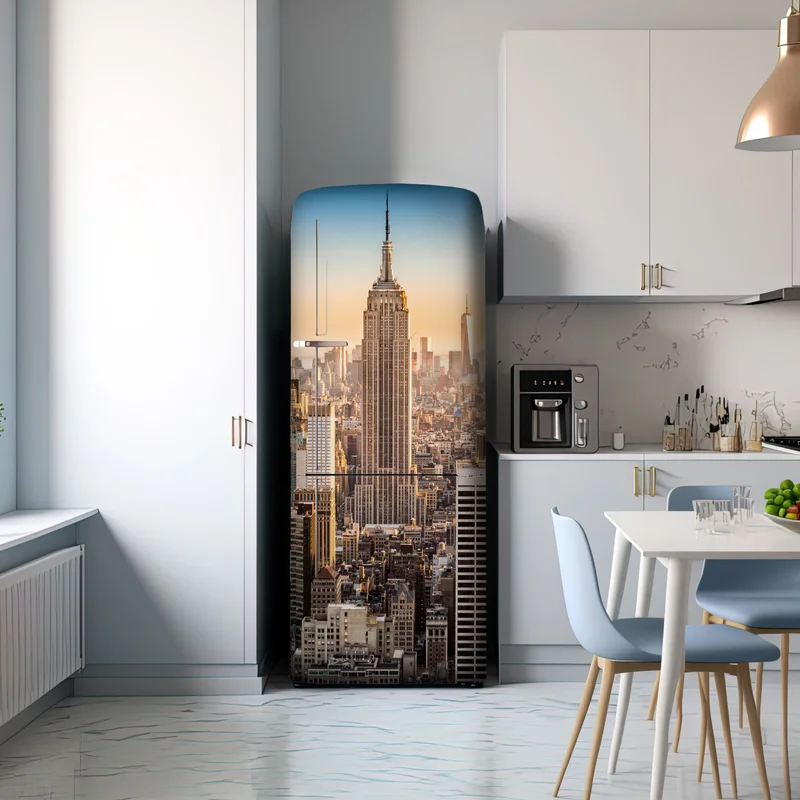 Kühlschrankaufkleber New York skyline bei goldenem licht
