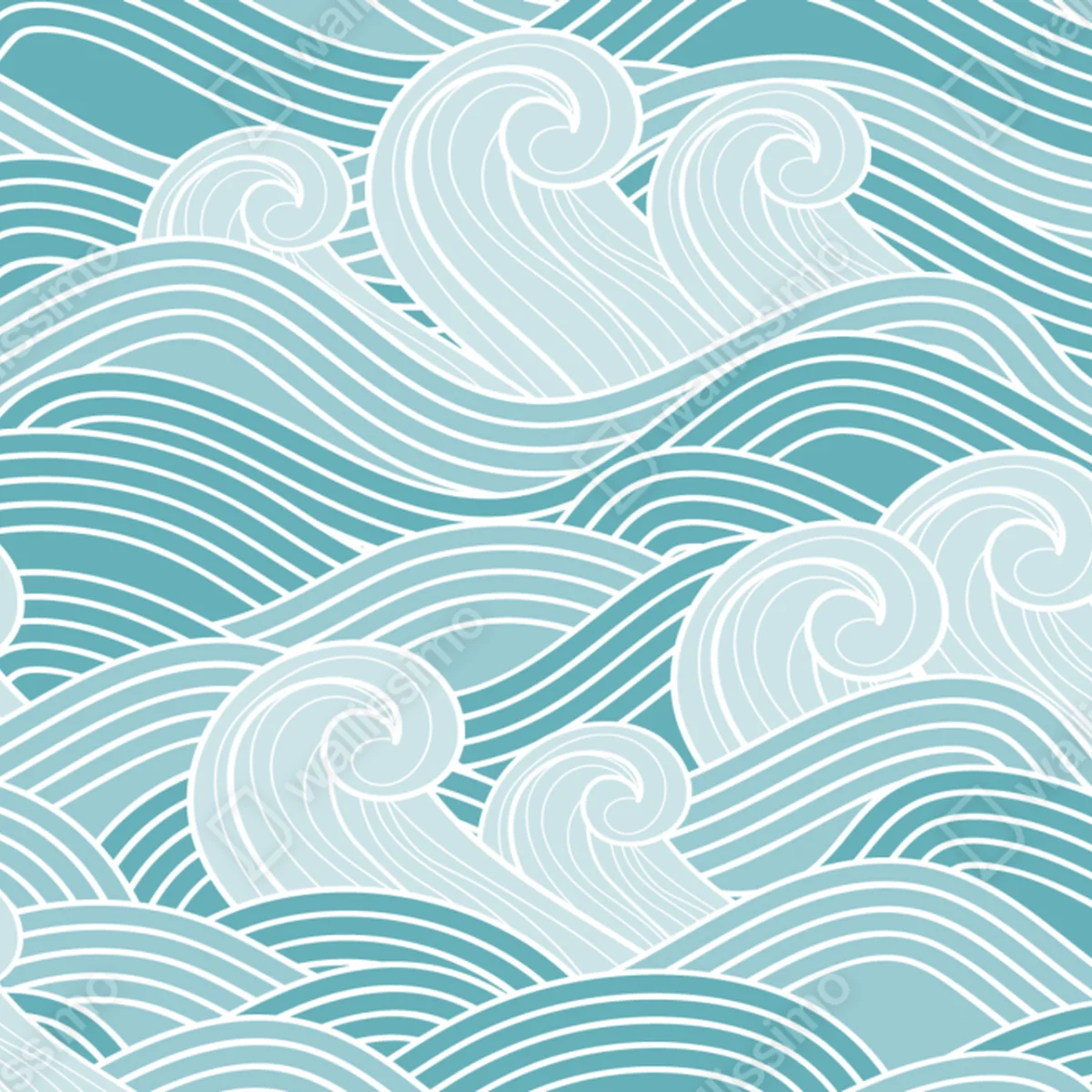Naklejka na okno spokojny turkusowy wzór fal Naklejka na okno spokojny turkusowy wzór fal