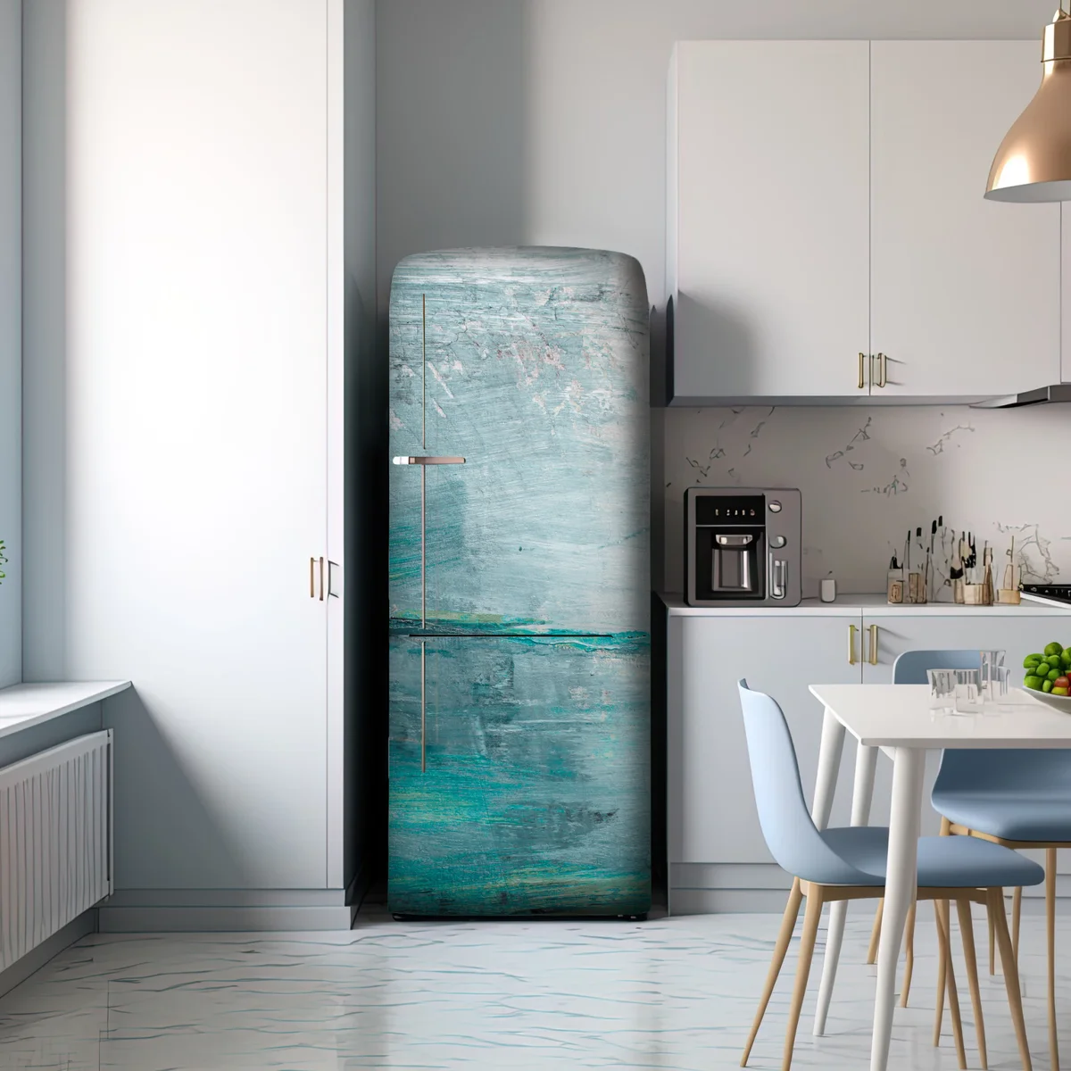 Kühlschrankaufkleber ruhige türkise abstrakte meereslandschaft Kühlschrankaufkleber ruhige türkise abstrakte meereslandschaft
