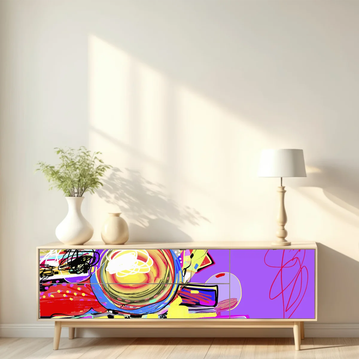 Repositionierbarer Aufkleber lebendige violette abstrakte komposition Repositionierbarer Aufkleber lebendige violette abstrakte komposition