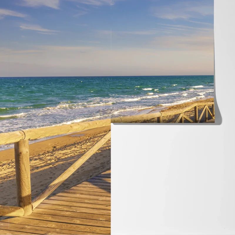 Fototapeta drewniany pomost na plażę w Guardamar Fototapeta drewniany pomost na plażę w Guardamar