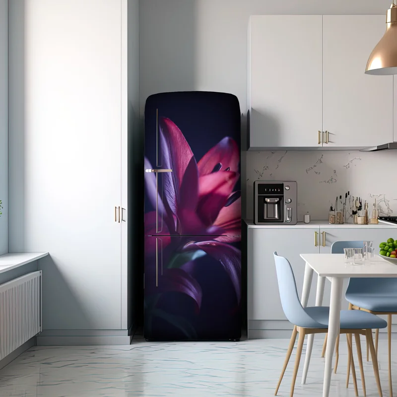 Kühlschrankaufkleber rote lilie im halbdunkel