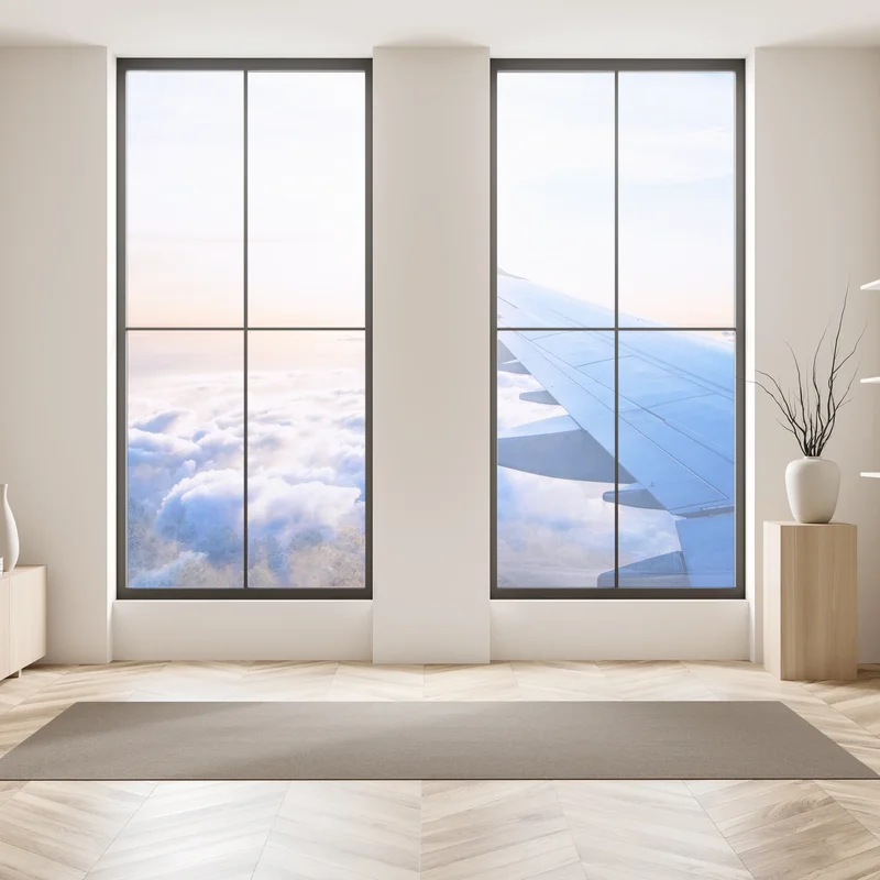 Fensteraufkleber über den wolken luftaufnahme