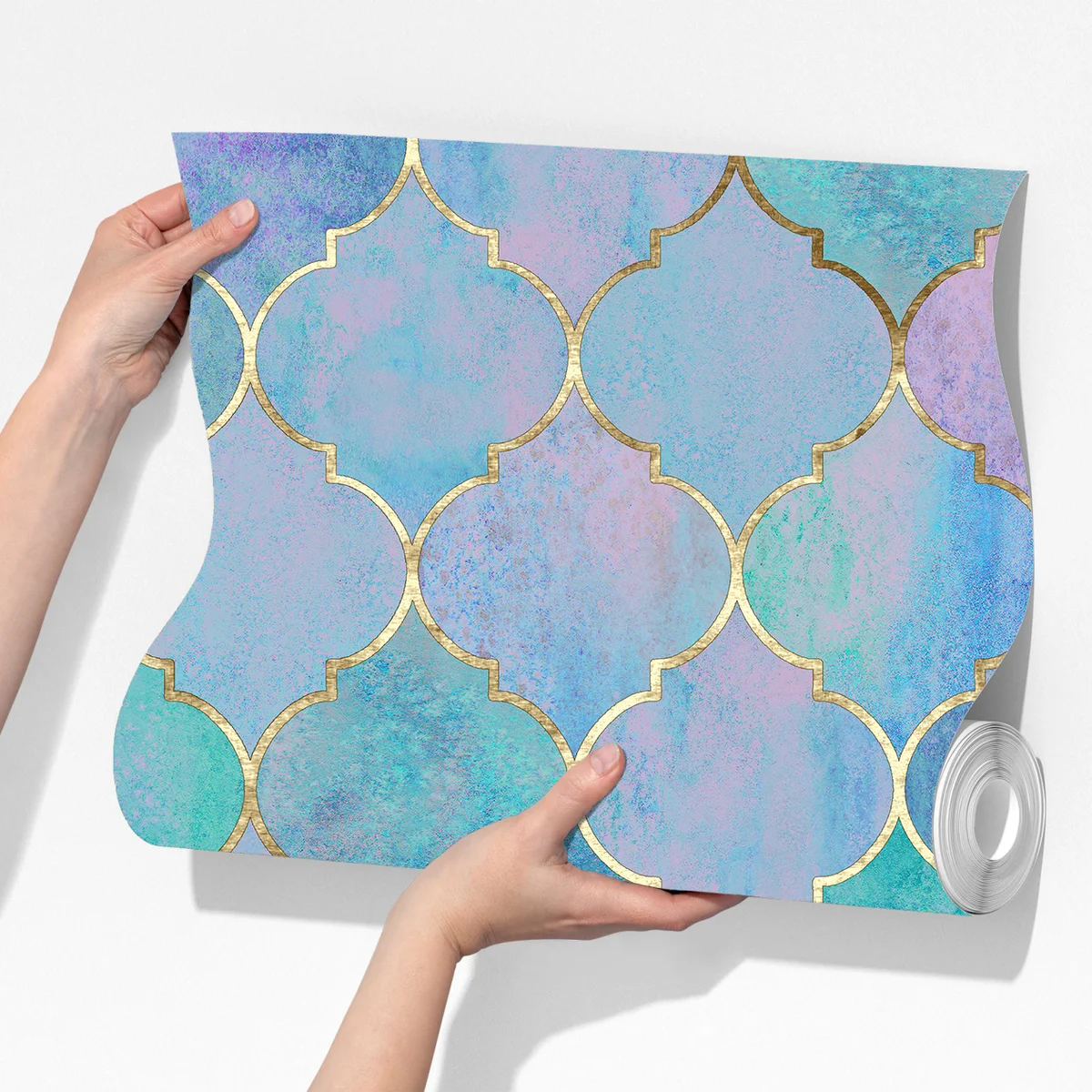 Fototapete pastell türkis marokkanisches fliesenmuster Fototapete pastell türkis marokkanisches fliesenmuster