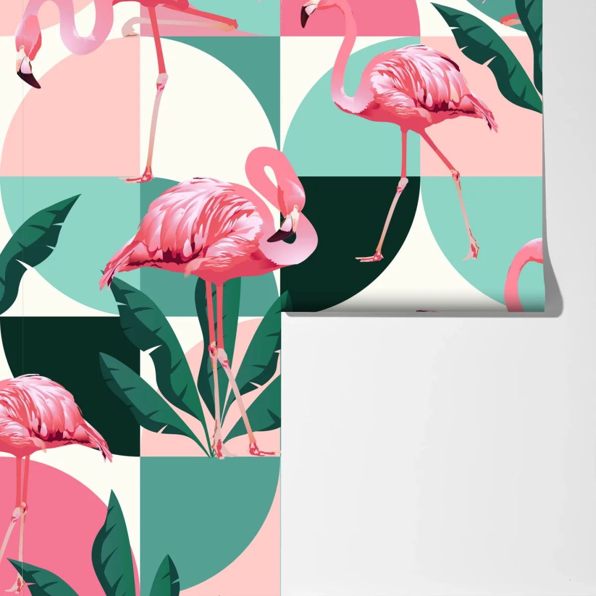 Fototapeta wzór z różowymi flamingami Fototapeta wzór z różowymi flamingami