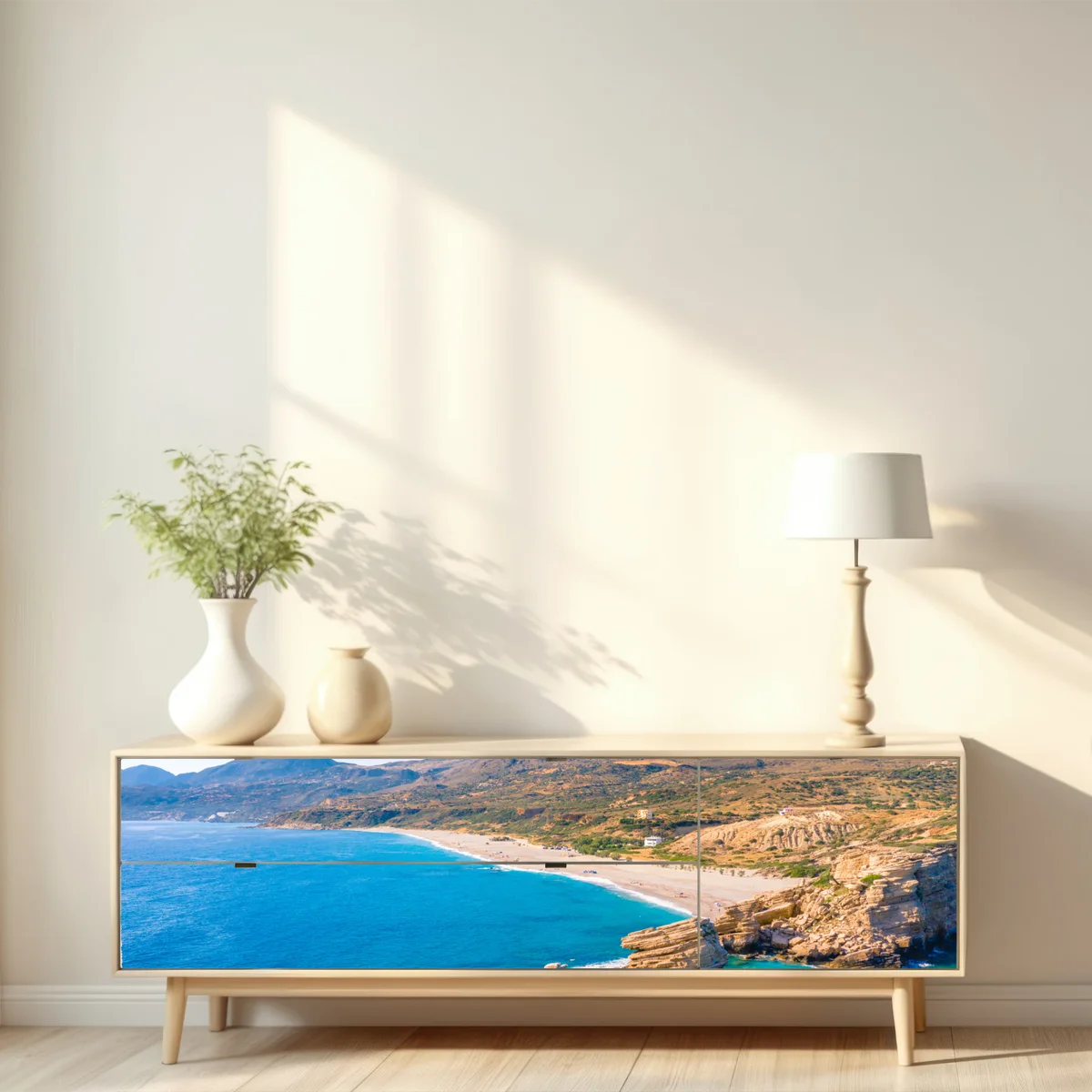 Repositionierbarer Aufkleber türkisfarbenes küstenpanorama Repositionierbarer Aufkleber türkisfarbenes küstenpanorama