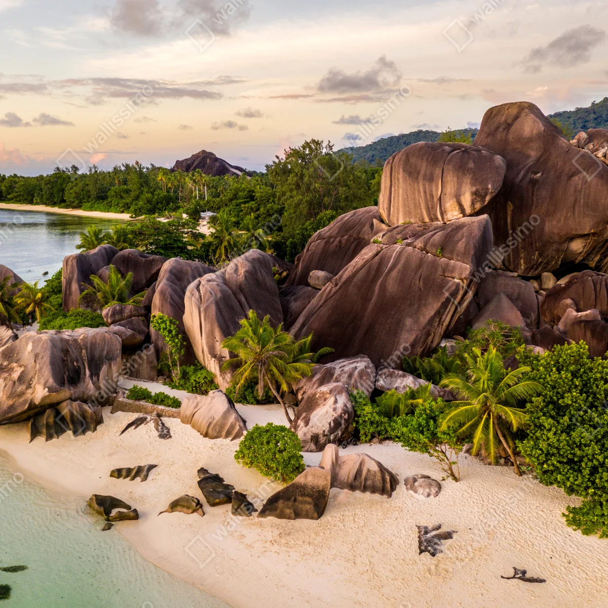 Repositionierbarer Aufkleber Anse d'Argent tropischer granitstrand Repositionierbarer Aufkleber Anse d'Argent tropischer granitstrand
