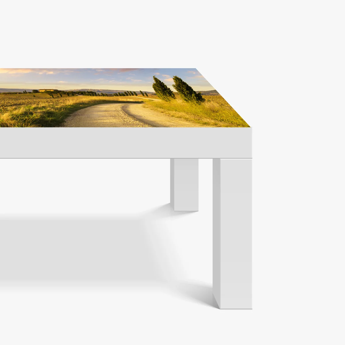 Tischaufkleber und Schreibtischaufkleber goldene landstraße zwischen zypressen • Tischaufkleber bei Wallnifity® Tischaufkleber und Schreibtischaufkleber goldene landstraße zwischen zypressen • Tischaufkleber bei Wallnifity®