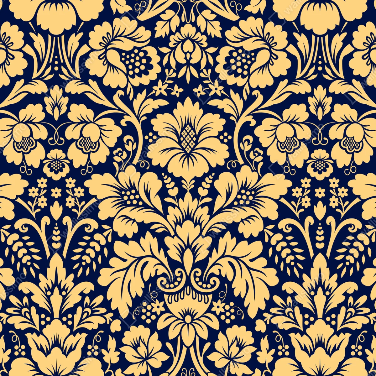 Fensteraufkleber dunkelblau-beiges damastmuster Fensteraufkleber dunkelblau-beiges damastmuster