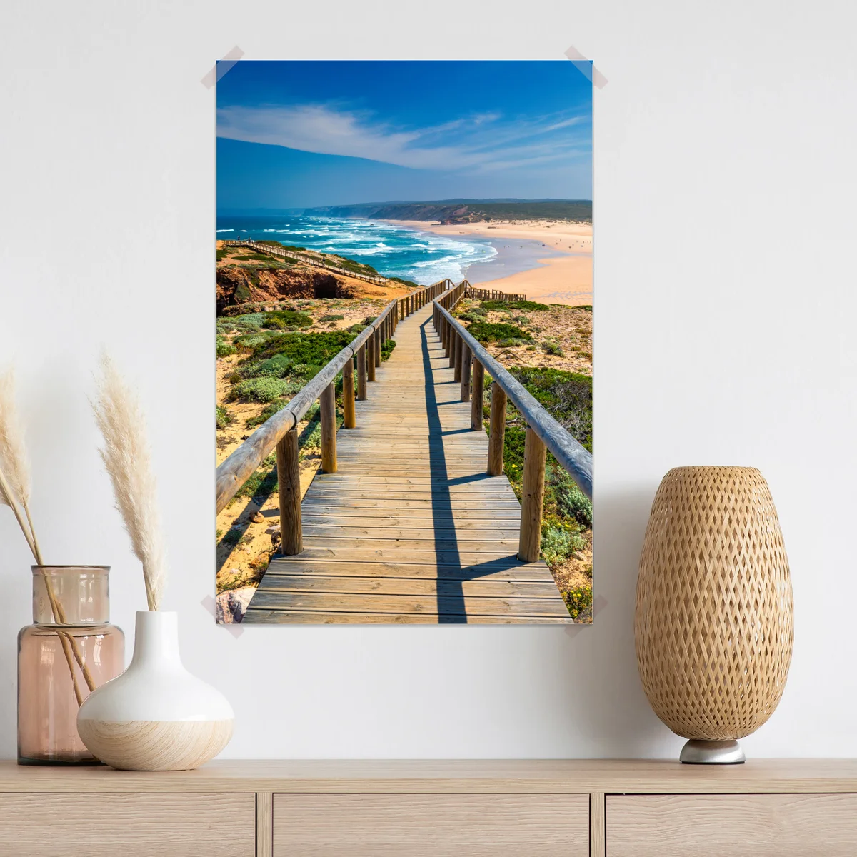 Poster holzsteg zur Praia da Bordeira Poster holzsteg zur Praia da Bordeira