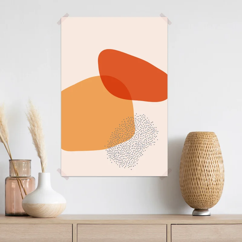 Poster warme abstrakte formen Poster warme abstrakte formen