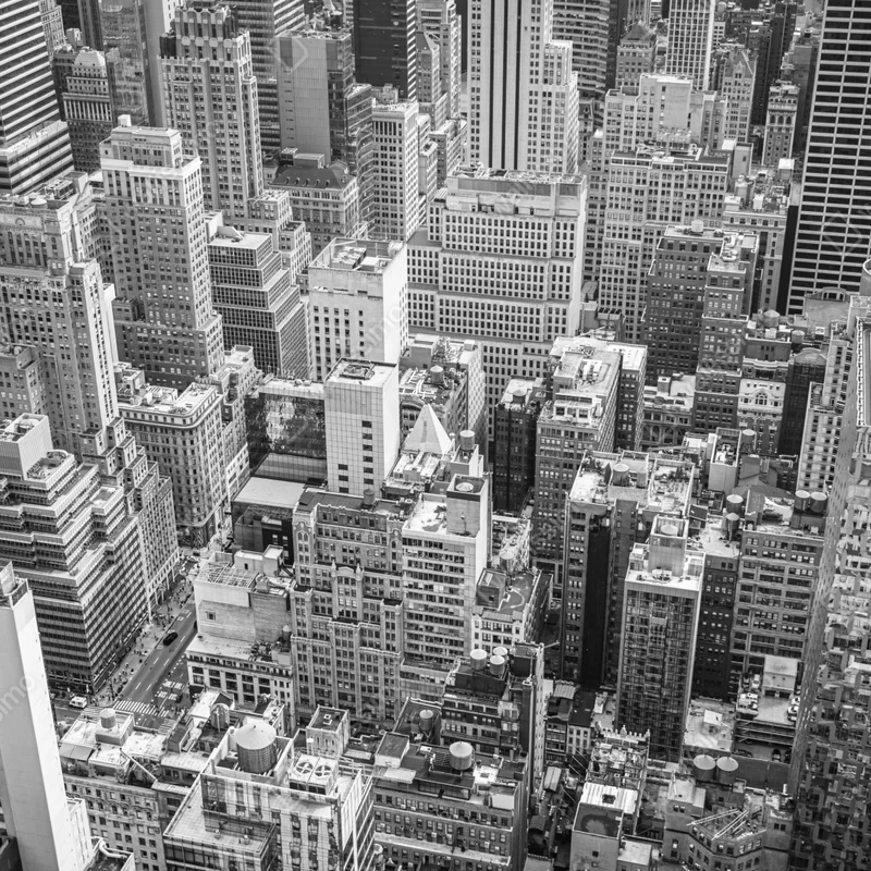 Türaufkleber luftaufnahme einer städtischen skyline in schwarzweiß Türaufkleber luftaufnahme einer städtischen skyline in schwarzweiß