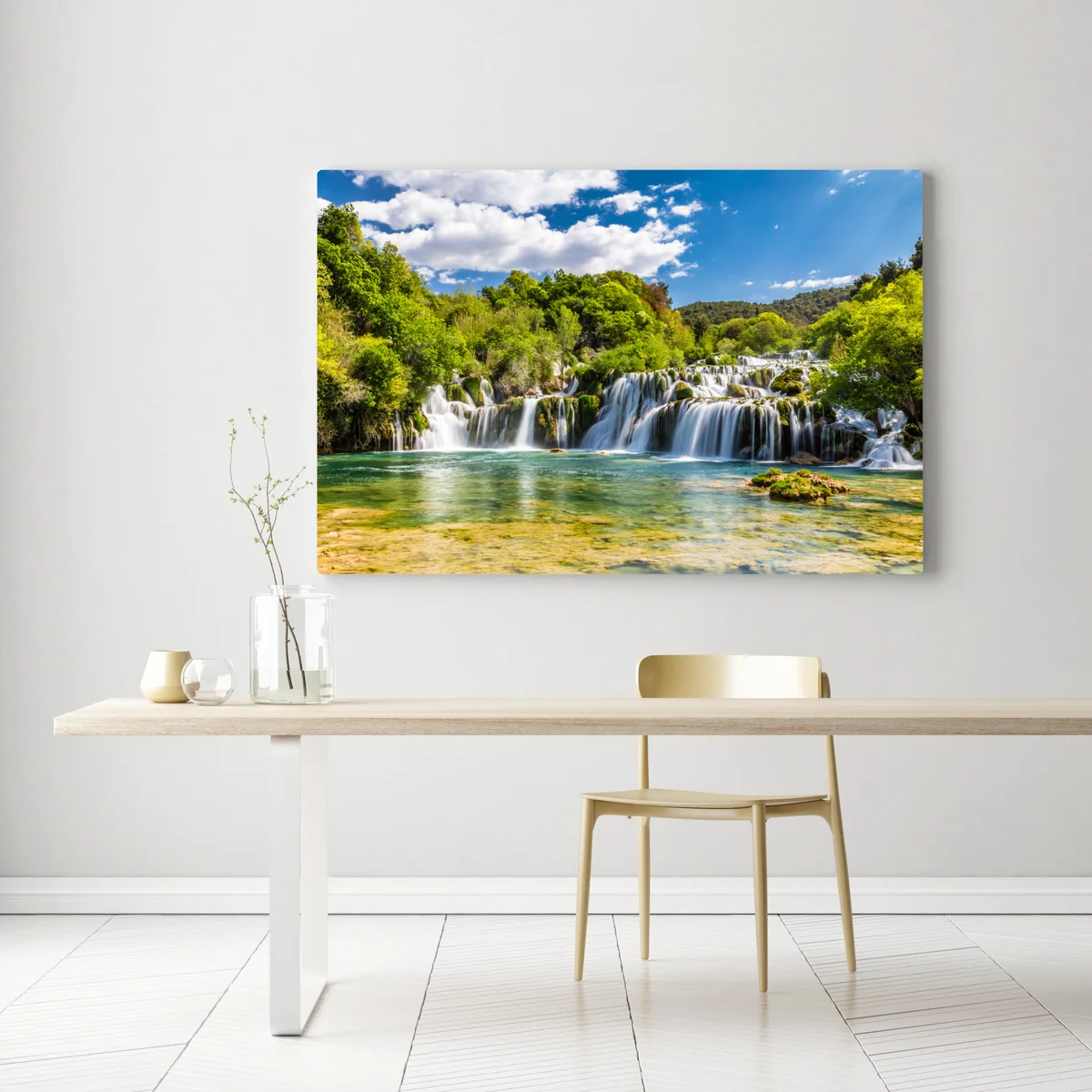 Leinwandbild ruhiger wasserfall Skradinski Buk im Krka Nationalpark Leinwandbild ruhiger wasserfall Skradinski Buk im Krka Nationalpark