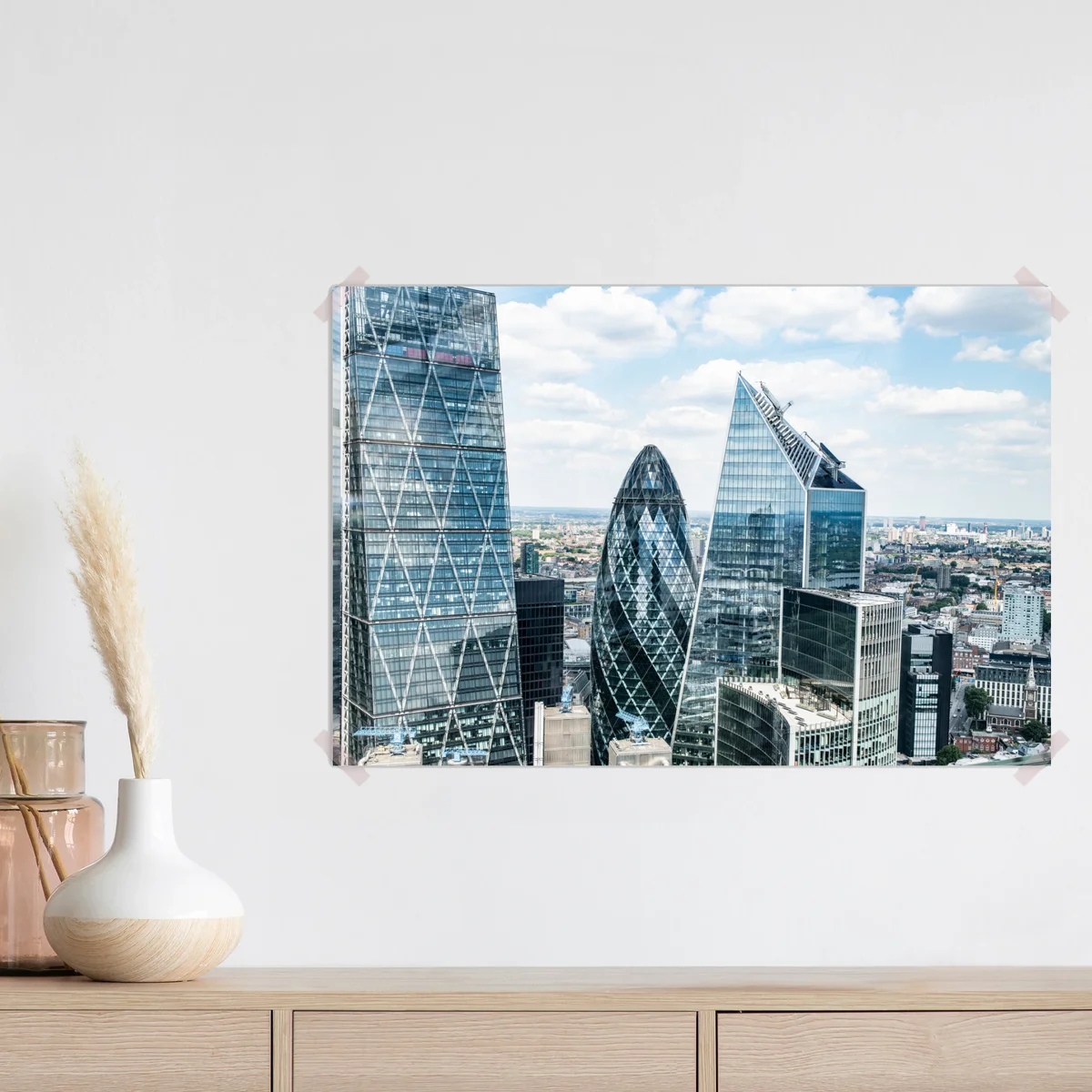 Poster moderne London skyline mit gläsernen wolkenkratzern Poster moderne London skyline mit gläsernen wolkenkratzern