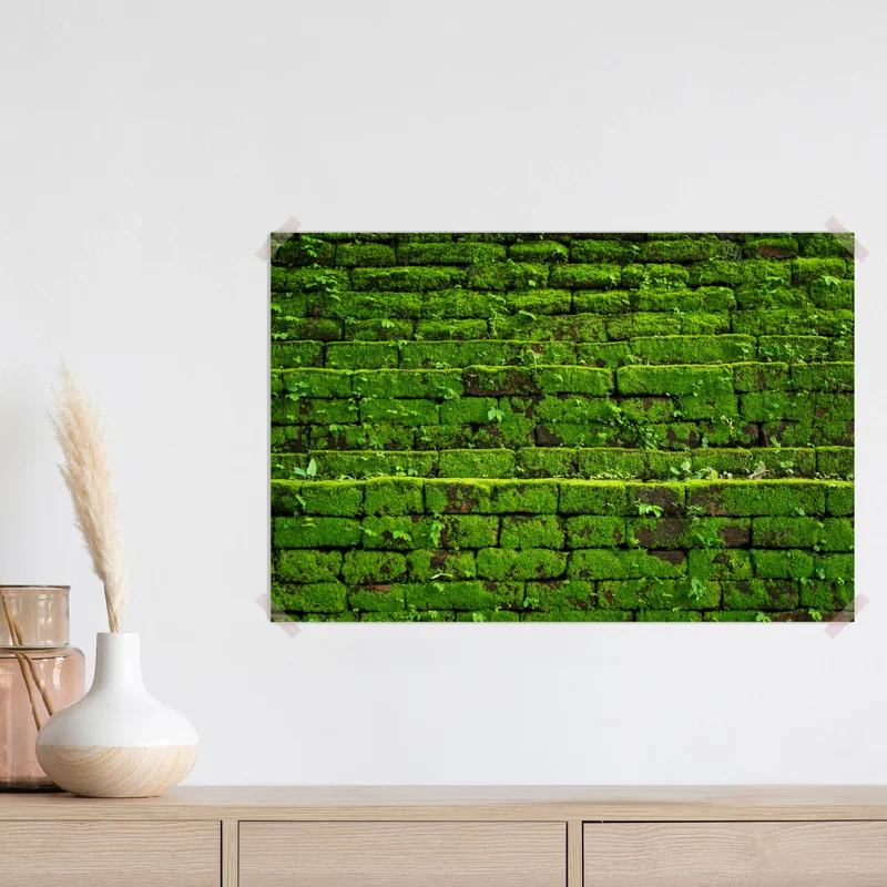 Poster üppige moosbedeckte ziegelwand Poster üppige moosbedeckte ziegelwand