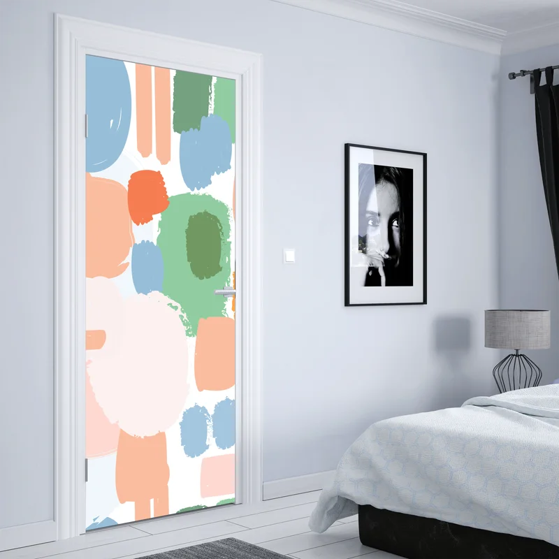 Türaufkleber pastell pinselstrich muster