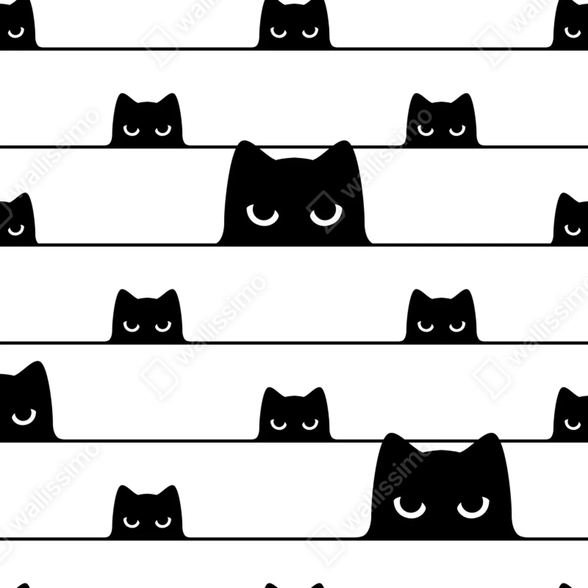 Repositionierbarer Aufkleber verspielte katzen zwischen streifen Repositionierbarer Aufkleber verspielte katzen zwischen streifen