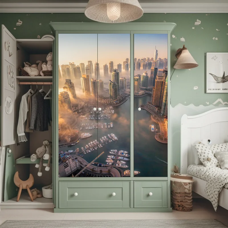 Schrankaufkleber Dubai marina sonnenuntergang