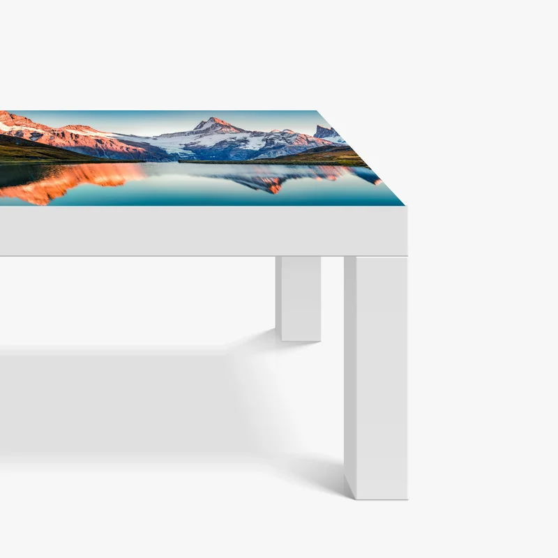 Tischaufkleber und Schreibtischaufkleber sonnenuntergangsreflexionen am Bachalpsee, Schweiz