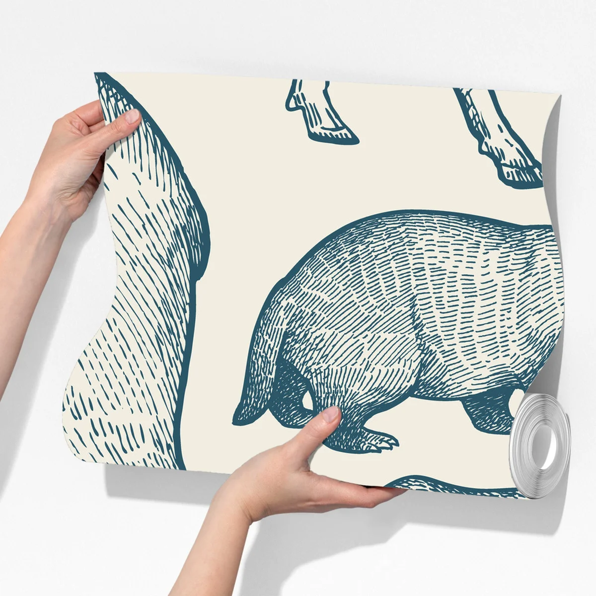 Fototapete vintage waldtiere muster Fototapete vintage waldtiere muster