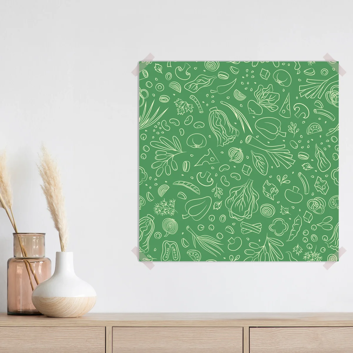 Poster grünes gemüsemuster Poster grünes gemüsemuster