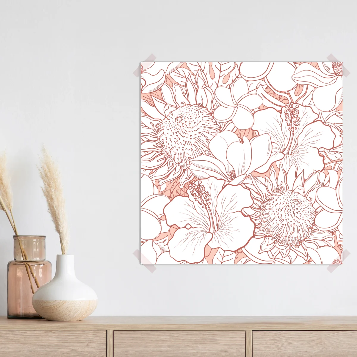 Poster zartes korallenfarbenes blumenmuster Poster zartes korallenfarbenes blumenmuster