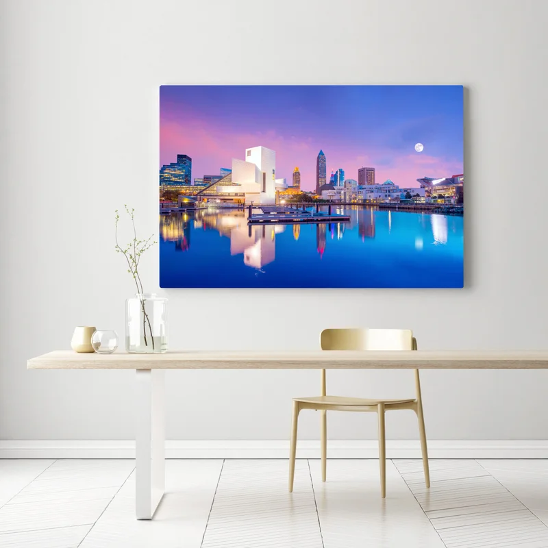 Leinwandbild stadtskyline von Cleveland bei dämmerung Leinwandbild stadtskyline von Cleveland bei dämmerung