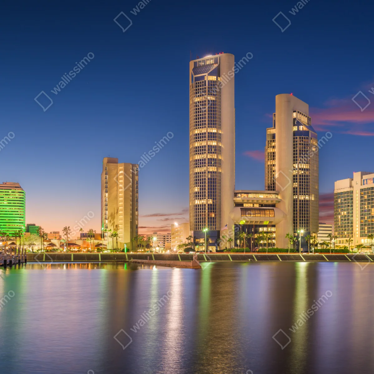 Repositionierbarer Aufkleber Corpus Christi skyline bei dämmerung Repositionierbarer Aufkleber Corpus Christi skyline bei dämmerung