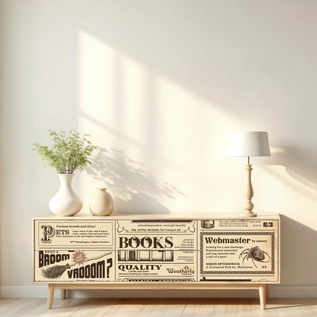 Repositionierbarer Aufkleber collage alter magischer anzeigen Repositionierbarer Aufkleber collage alter magischer anzeigen