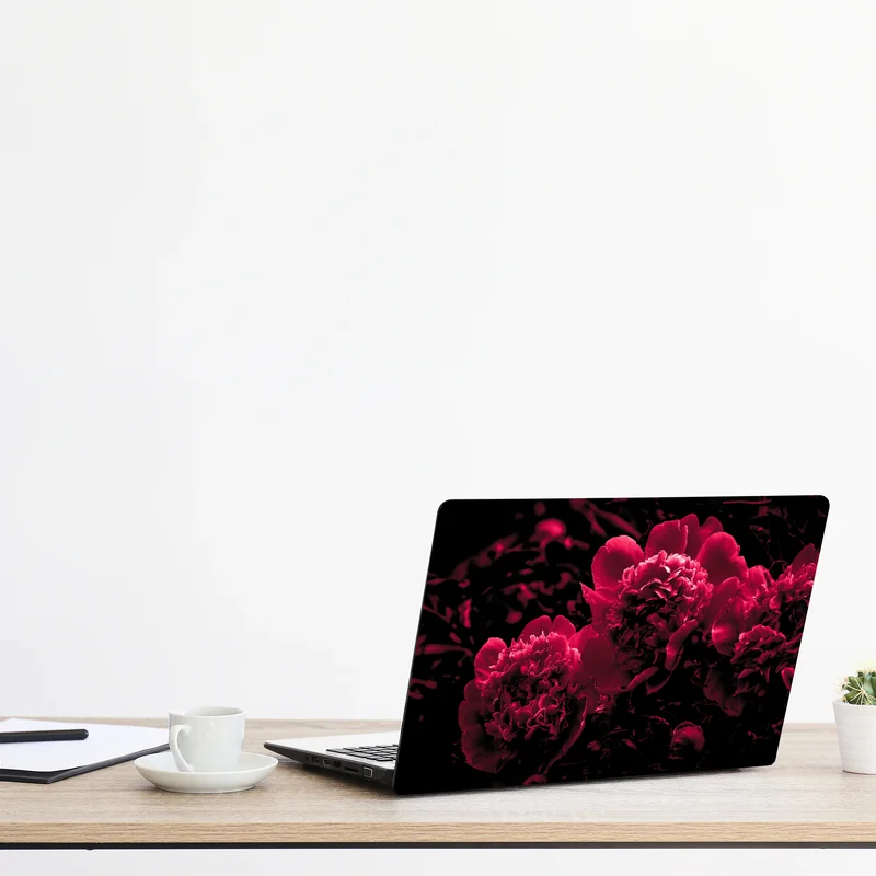 Naklejka na laptopa nastrojowe różowe piwonie