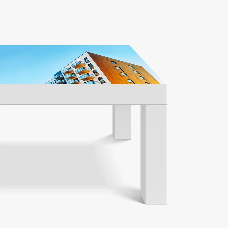 Tischaufkleber und Schreibtischaufkleber modernes wohngebäude mit balkonen