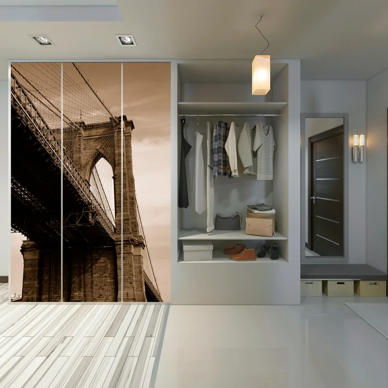 Schrankaufkleber sepia ansicht der Brooklyn Bridge Schrankaufkleber sepia ansicht der Brooklyn Bridge