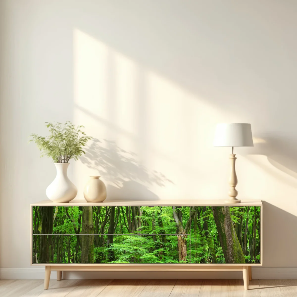 Repositionierbarer Aufkleber ruhige grüne waldkrone Repositionierbarer Aufkleber ruhige grüne waldkrone