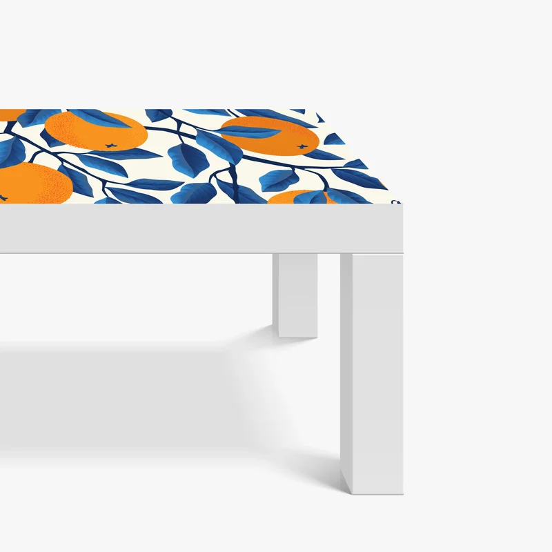 Tischaufkleber und Schreibtischaufkleber kräftiges zitrusmuster in orange und blau