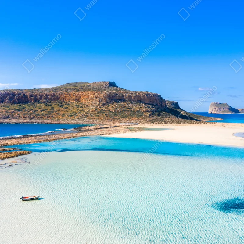 Fototapeta turkusowa laguna z skalistą wyspą Fototapeta turkusowa laguna z skalistą wyspą