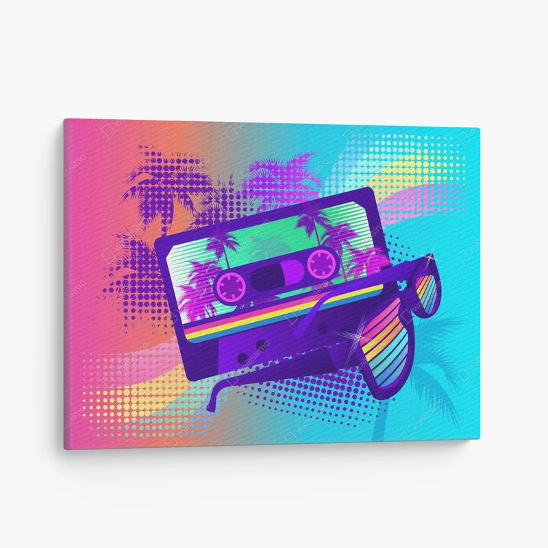 Leinwandbild Retro-Party-Welle • Leinwandbilder bei Wallnifity® Leinwandbild Retro-Party-Welle • Leinwandbilder bei Wallnifity®