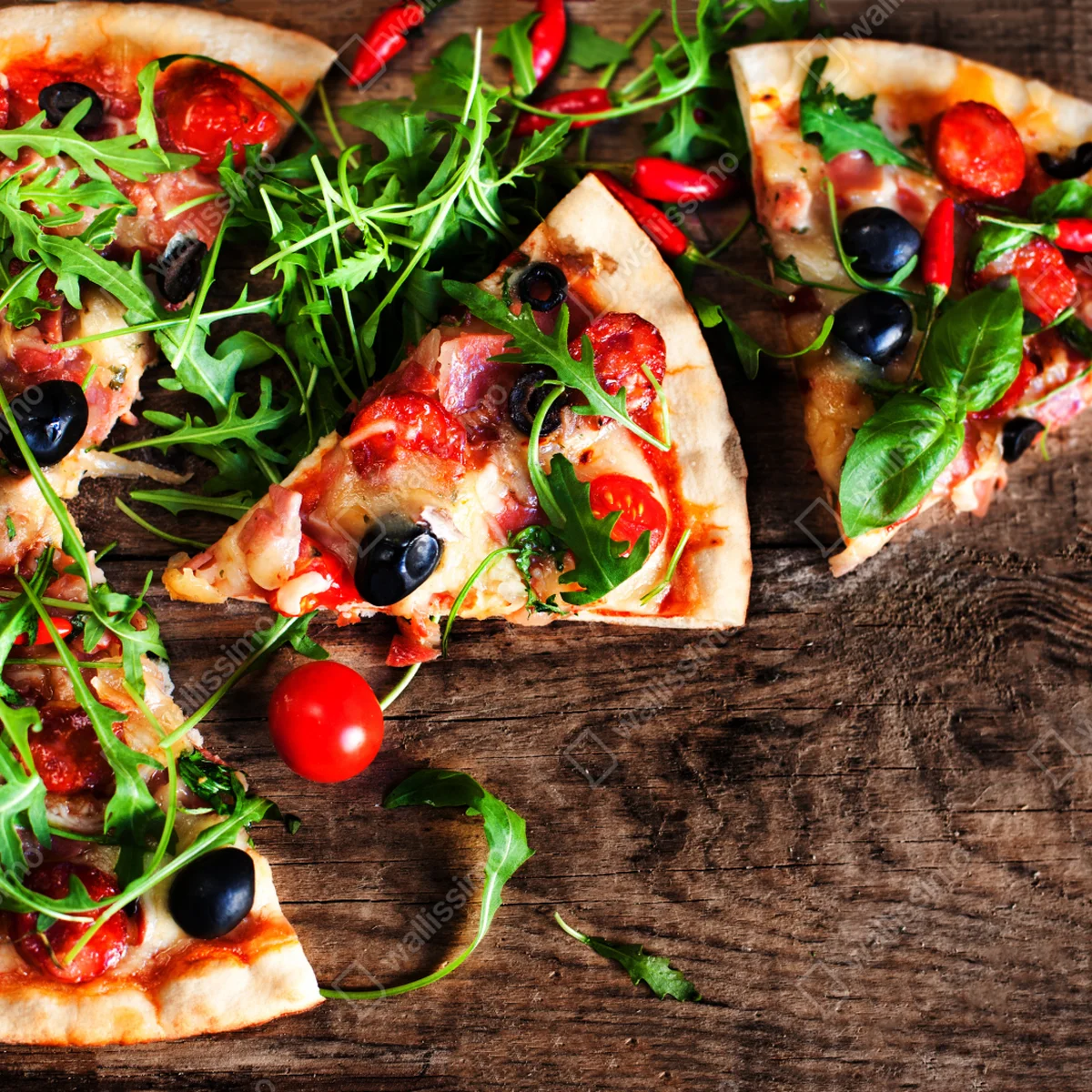 Leinwandbild heiße pepperoni-pizza nahaufnahme Leinwandbild heiße pepperoni-pizza nahaufnahme