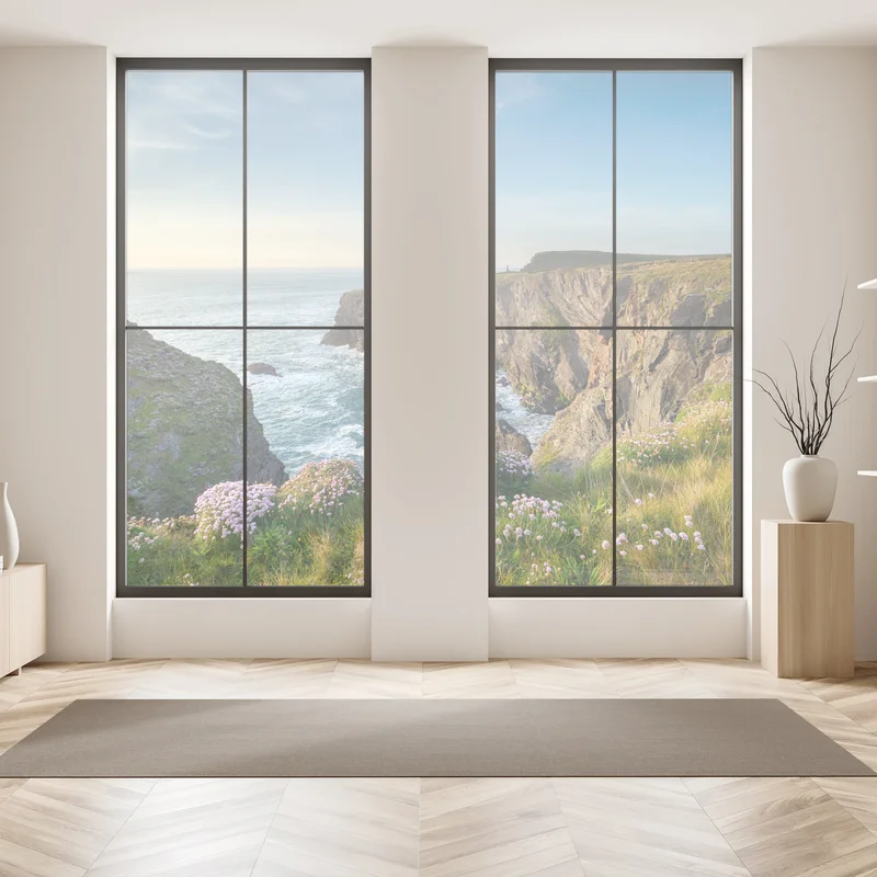 Fensteraufkleber küstenklippen in der goldenen stunde