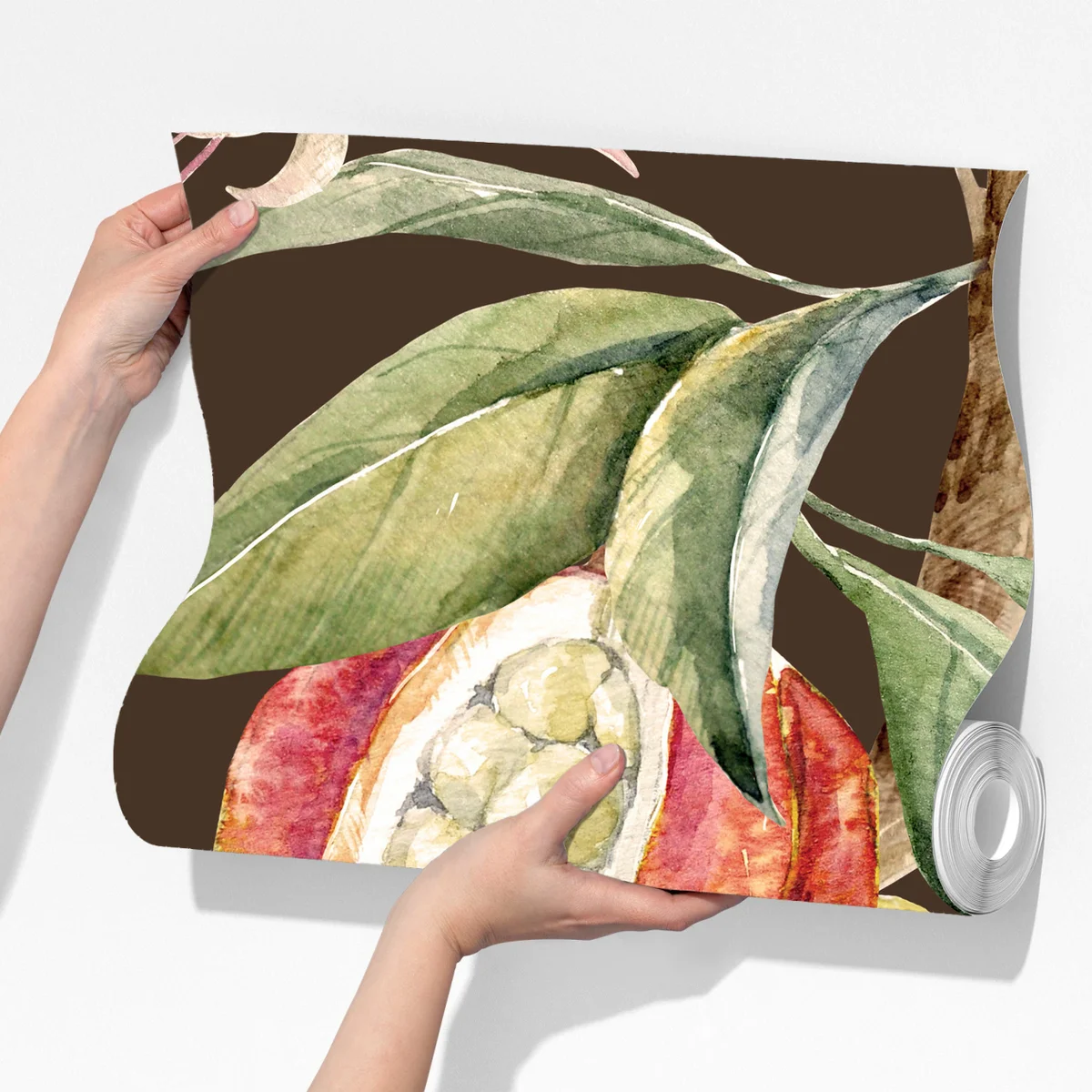 Fototapete aquarell kakaofrüchte botanisches muster Fototapete aquarell kakaofrüchte botanisches muster