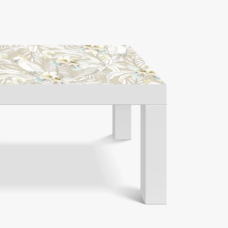 Tischaufkleber und Schreibtischaufkleber tropisches kakadu-blumenmuster