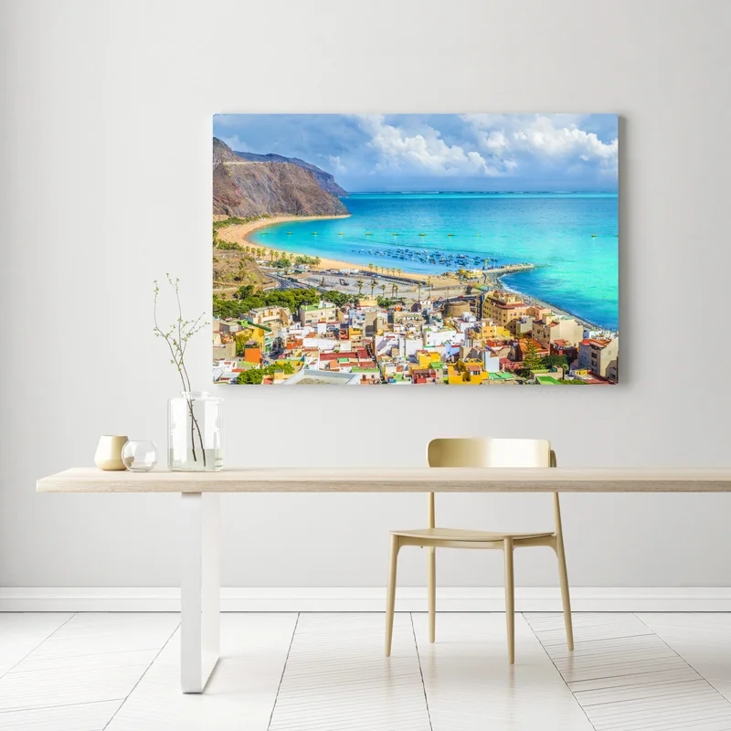 Leinwandbild panorama des Strandes Las Teresitas, Teneriffa Leinwandbild panorama des Strandes Las Teresitas, Teneriffa