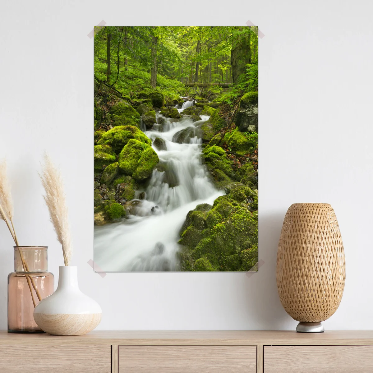 Poster moosiger wasserfall Poster moosiger wasserfall
